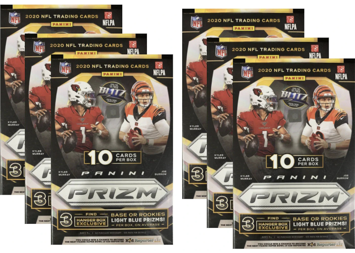 2020 Panini Prizm Football Hanger Box 10 ct Light Blue 6x Lot