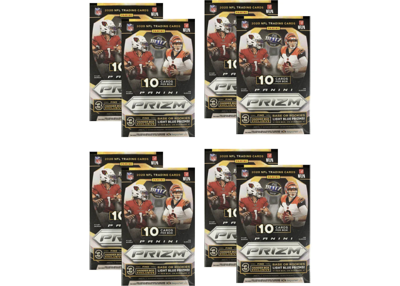 2020 Panini Prizm Football Hanger Box  10 ct Light Blue 8x Lot