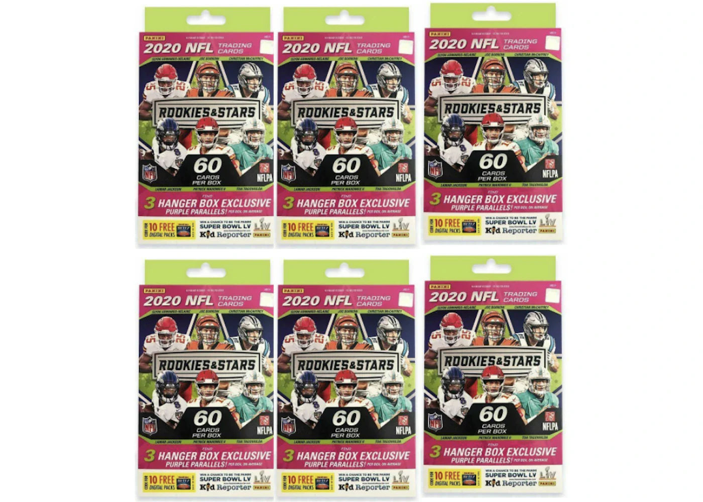 2020 Panini Rookies & Stars Football Hanger Box 60 ct. 6x Lot