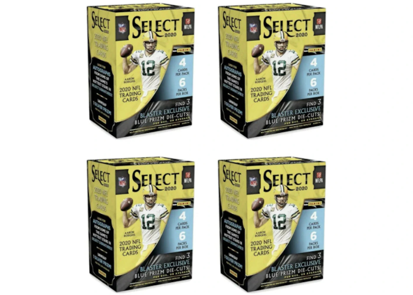 2020 Panini Select Football Blaster Box 4x Lot (Blue Prizm Die-Cuts)