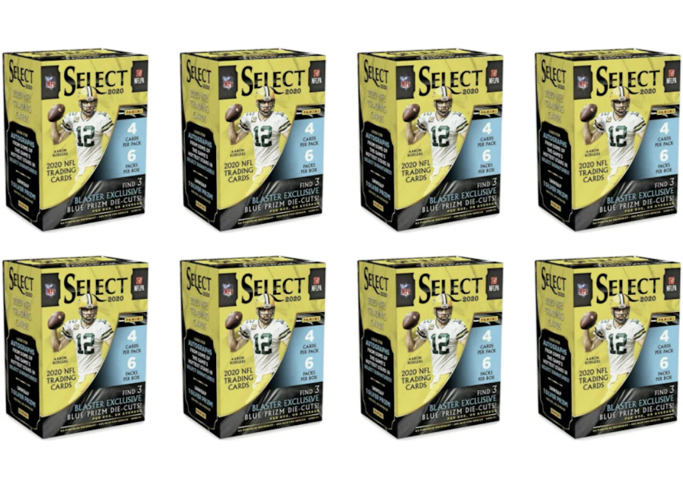 2020 Panini Select Football Blaster Box 8x Lot (Blue Prizm Die-Cuts)