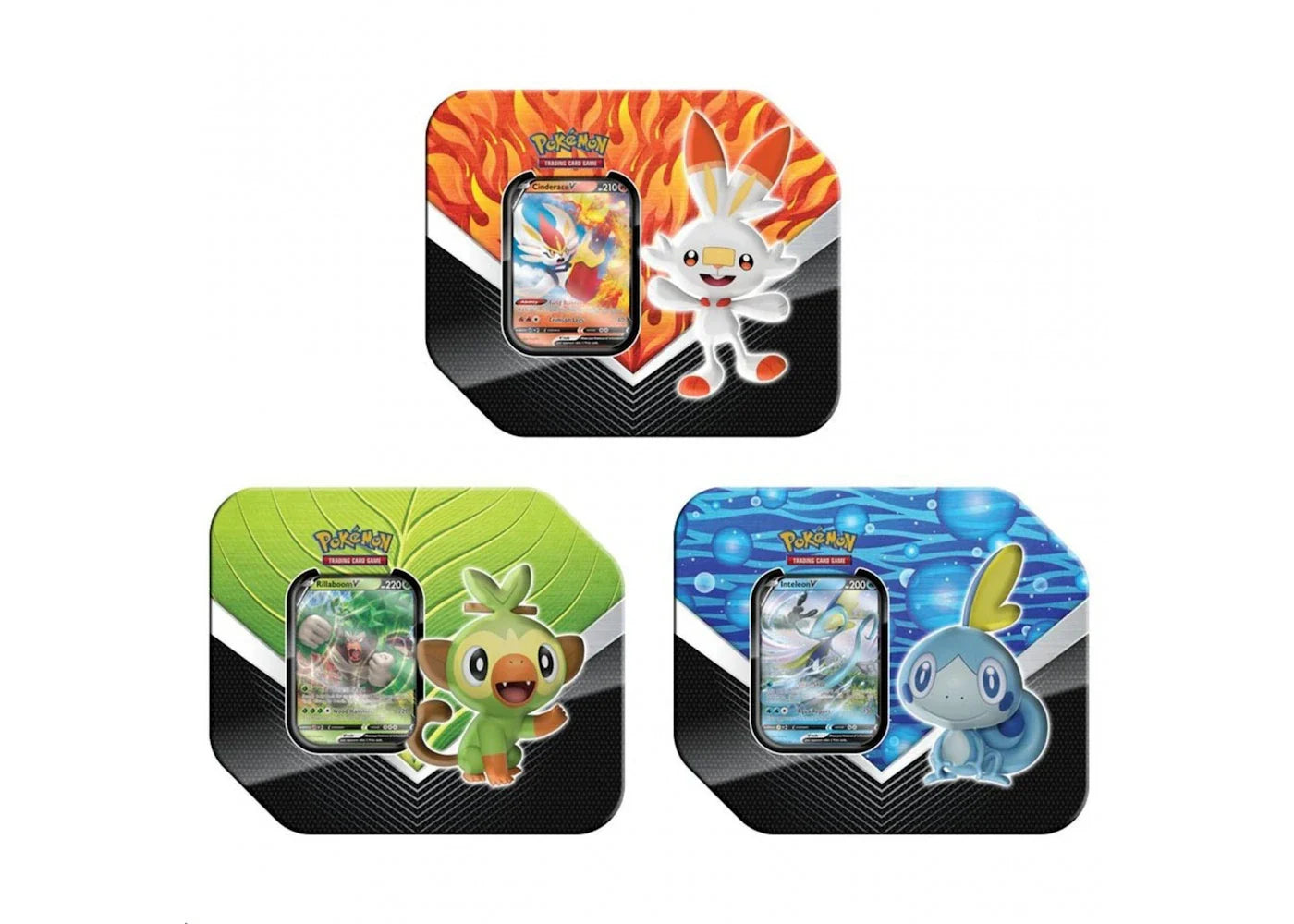 2020 Pokemon TCG Galar Partners Tin Rillaboom V/Cinderace V/Inteleon V Lot
