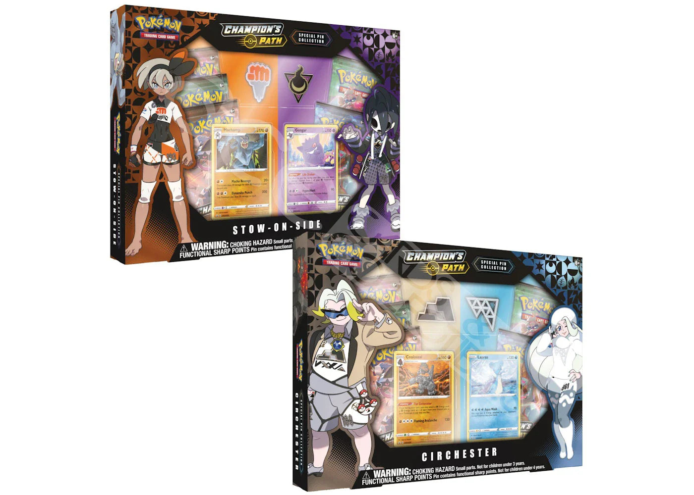 2020 Pokemon TCG Sword and Shield Champion's Path Special Pin Collection Stow-On-Side/Circhester Bundle