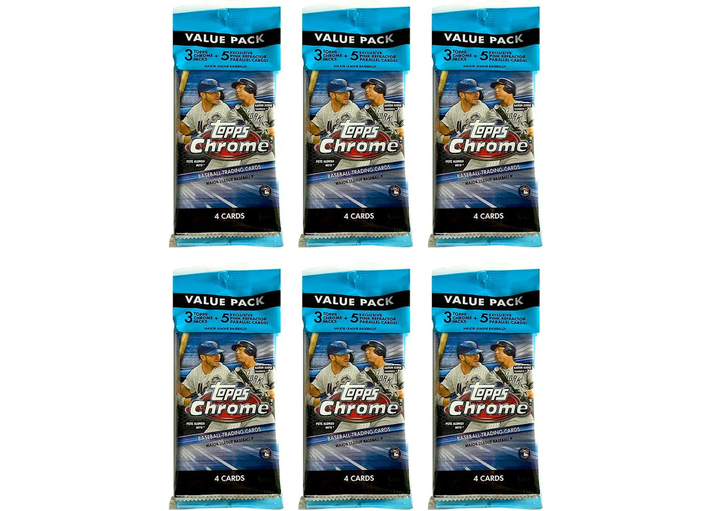 2020 Topps Chrome Baseball Value Pack 6x Lot