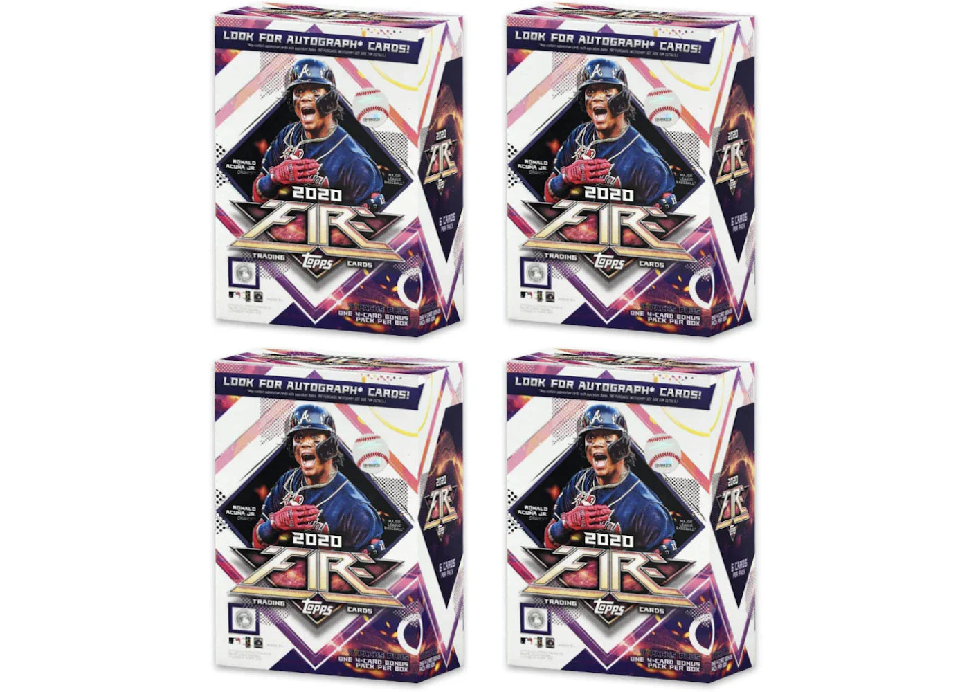 2020 Topps Fire Baseball Blaster Box 4X Lot