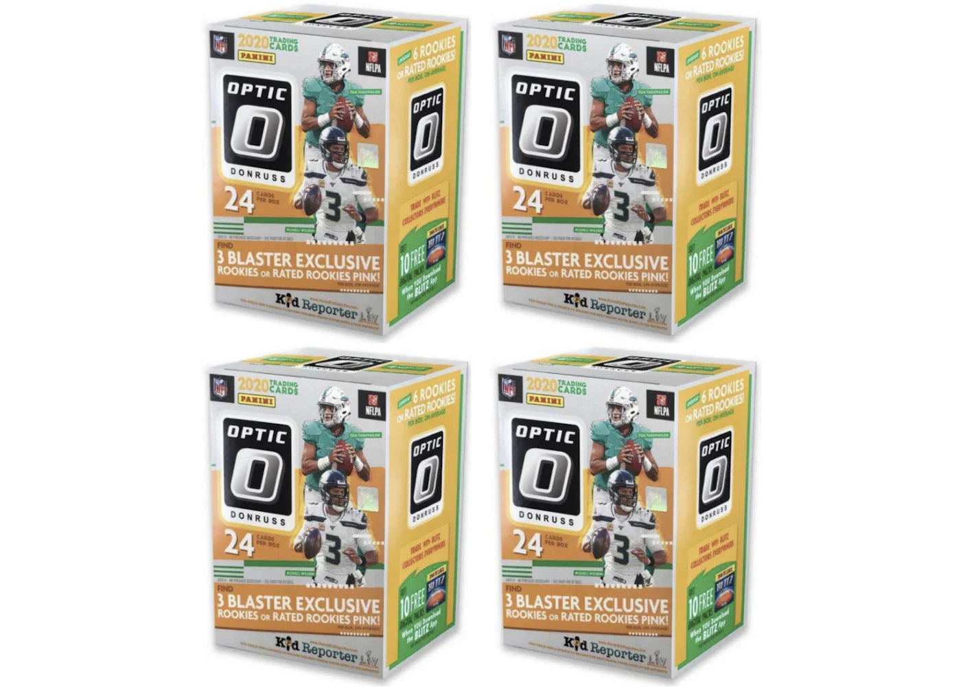 2020 Panini Donruss Optic Football Blaster Box (Pink Parallels) 4x Lot