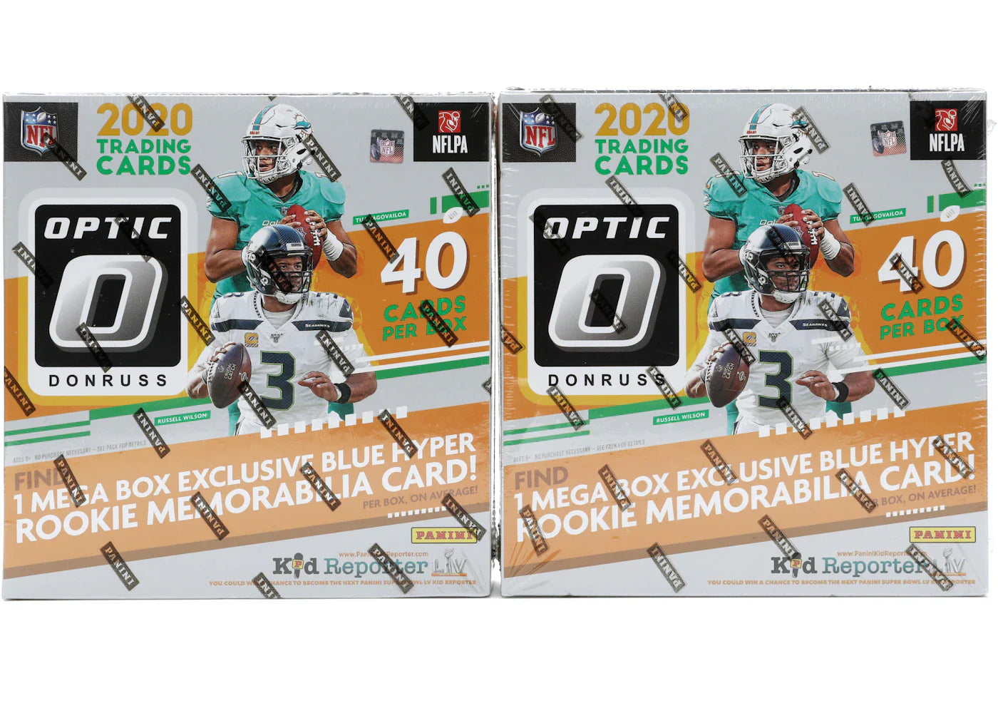 2020 Panini Donruss Optic Football Mega Box (Blue Hyper Parallels) 2x Lot