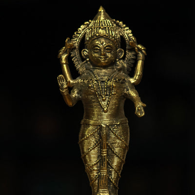Handmade Dhokra - Standing Maa Laxmi on Base