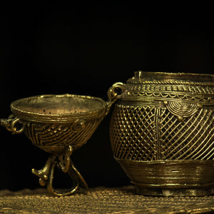 Handmade Dhokra Coconut Box (Small)