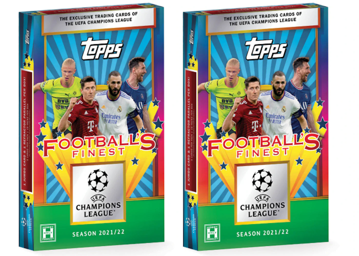 2021-2022 Topps UEFA Champions League Finest Flashbacks Soccer Hobby Box 2x Lot