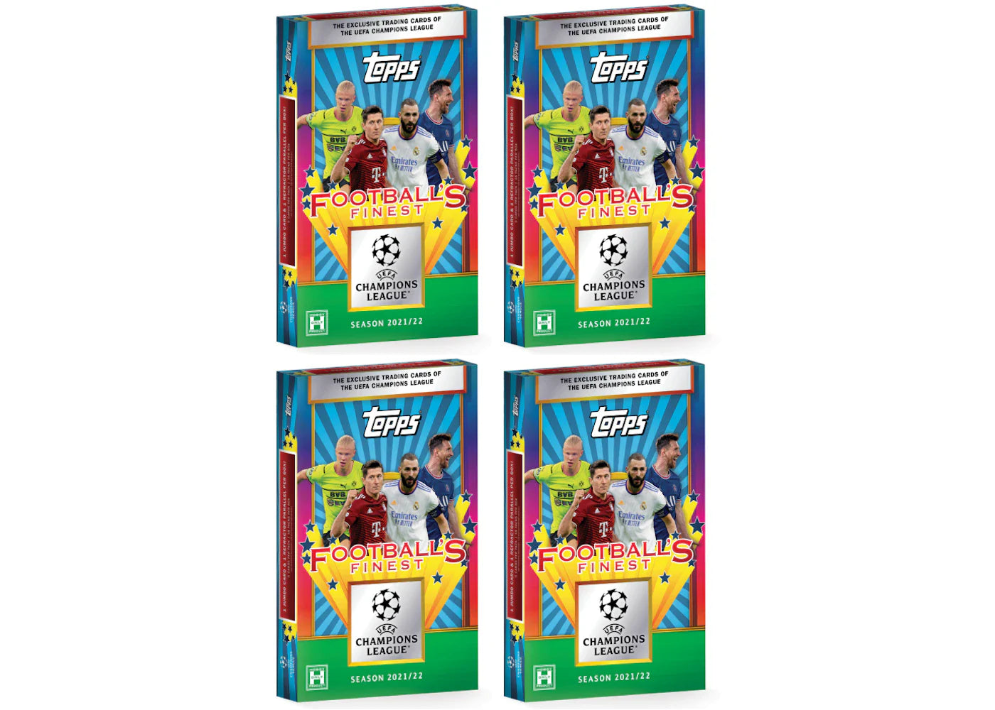 2021-2022 Topps UEFA Champions League Finest Flashbacks Soccer Hobby Box 4x Lot