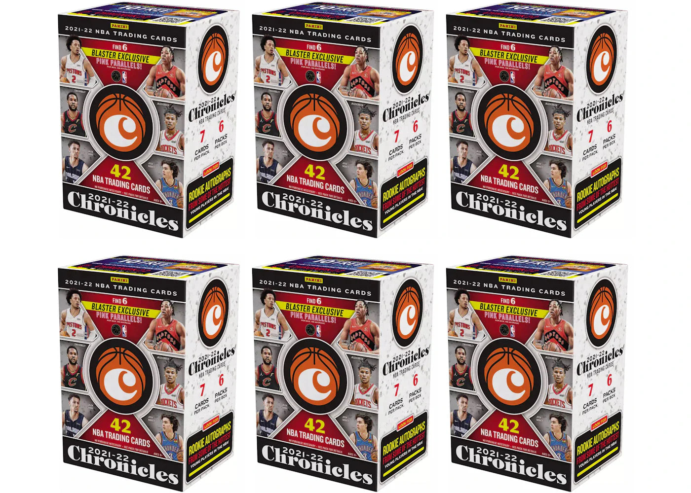2021-22 Panini Chronicles Basketball Blaster Box 6x Lot