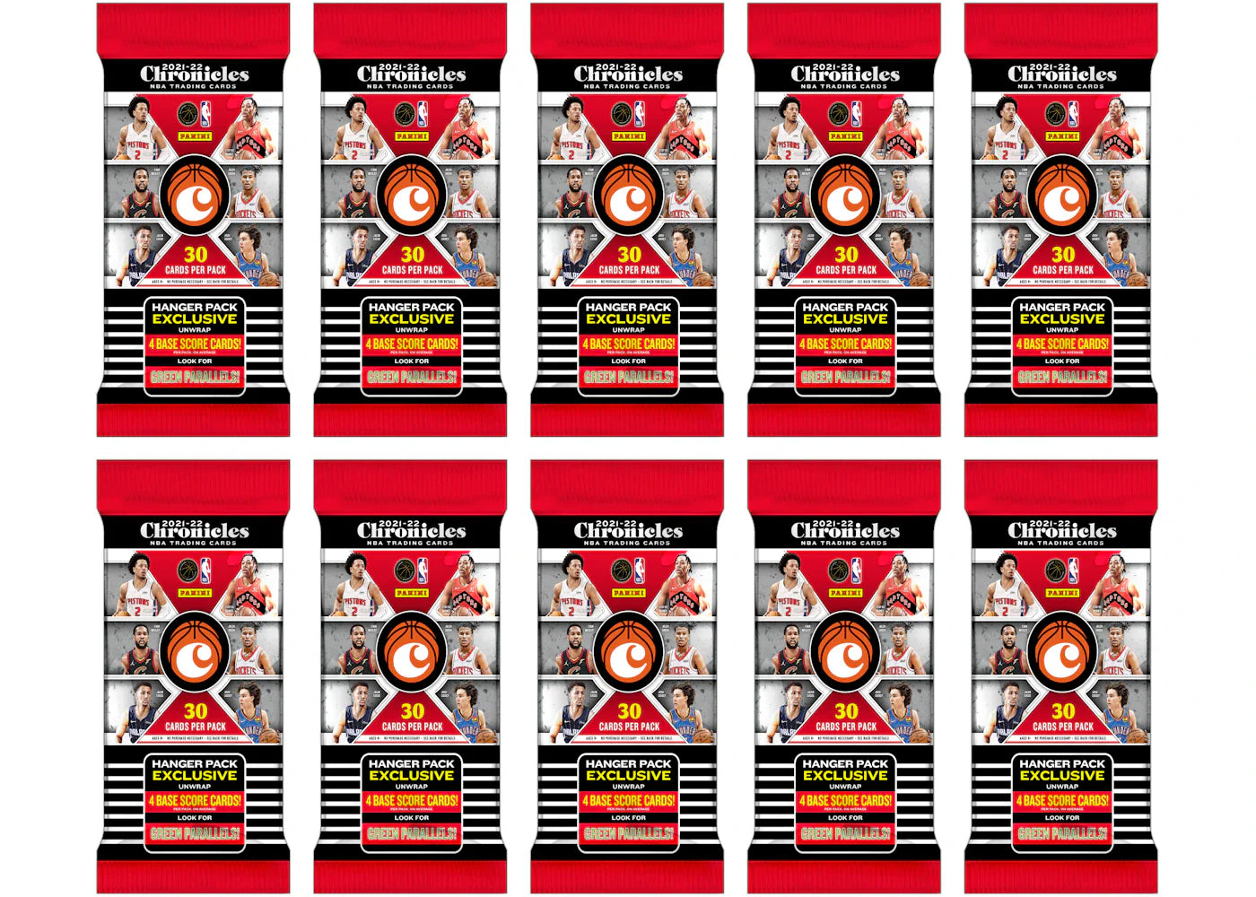 2021-22 Panini Chronicles Basketball Hanger Pack 10x Lot