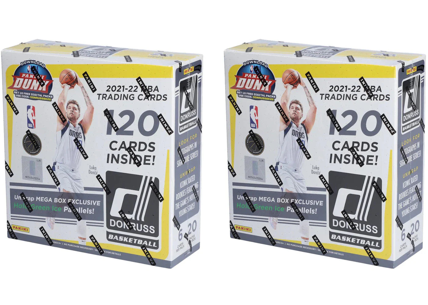 2021-22 Panini Donruss Basketball Fanatics Exclusive Mega Box (Holo Green Ice Parallels) 2x Lot