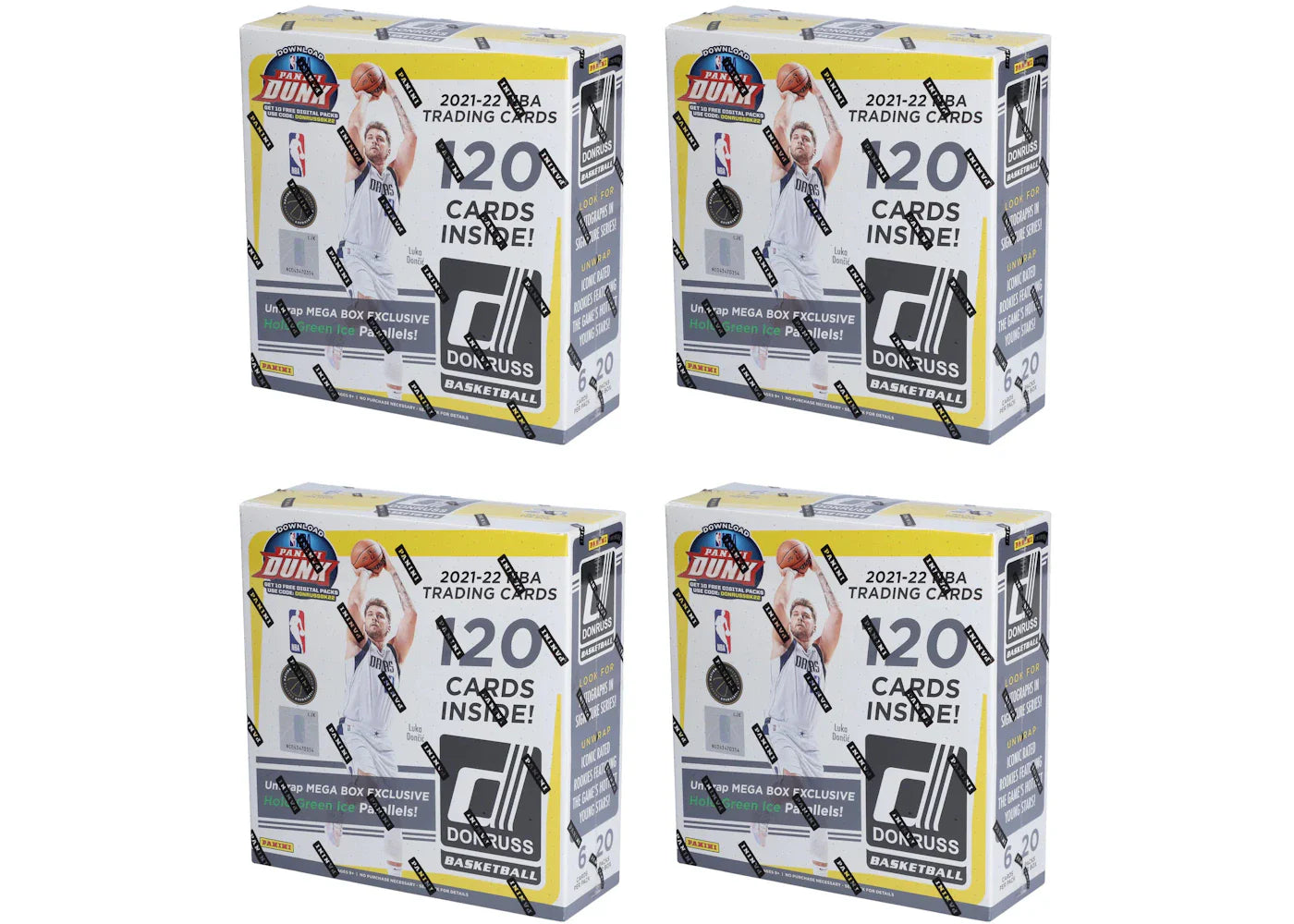 2021-22 Panini Donruss Basketball Fanatics Exclusive Mega Box (Holo Green Ice Parallels) 4x Lot