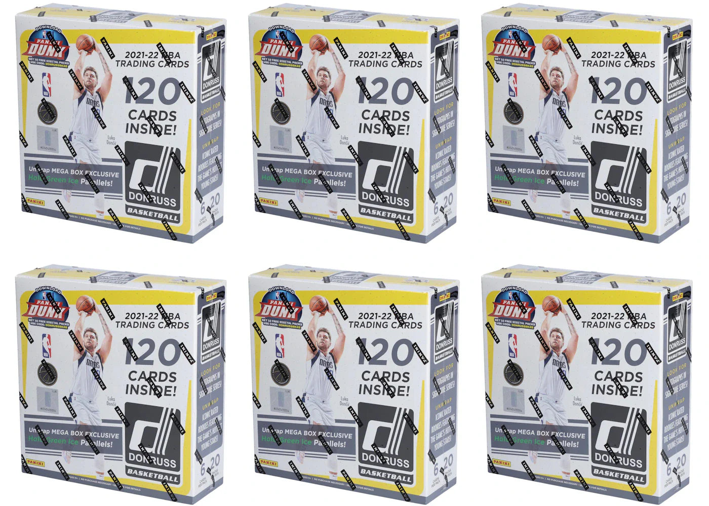 2021-22 Panini Donruss Basketball Fanatics Exclusive Mega Box (Holo Green Ice Parallels) 6x Lot
