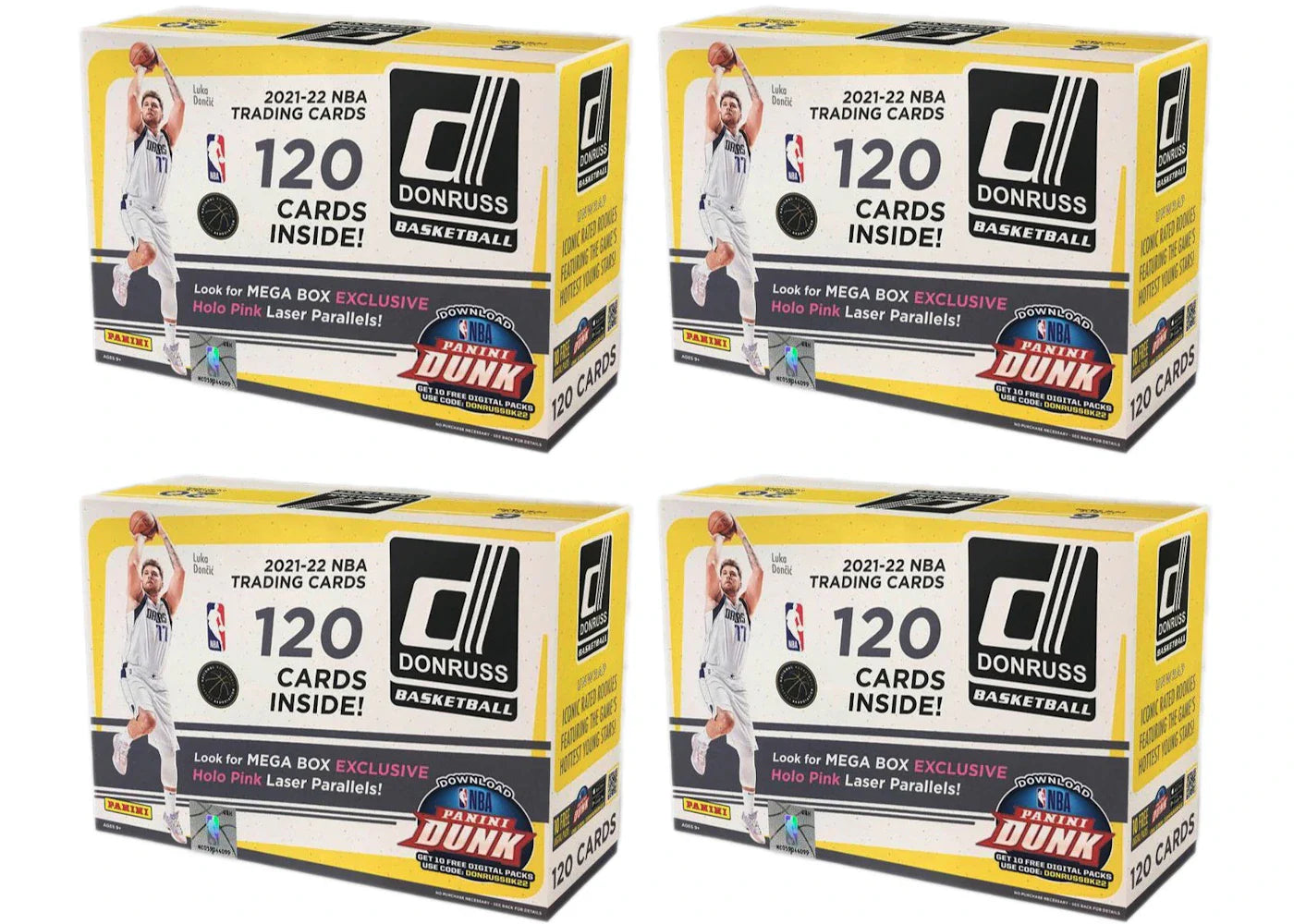 2021-22 Panini Donruss Basketball Mega Box (Holo Pink Laser Parallels) 4x Lot