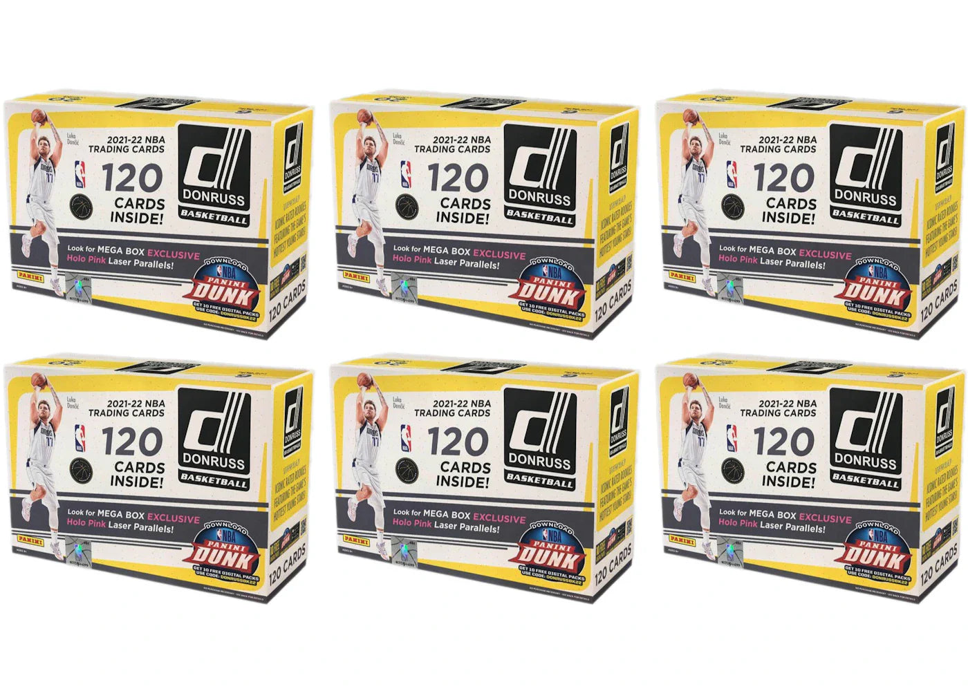 2021-22 Panini Donruss Basketball Mega Box (Holo Pink Laser Parallels) 6x Lot
