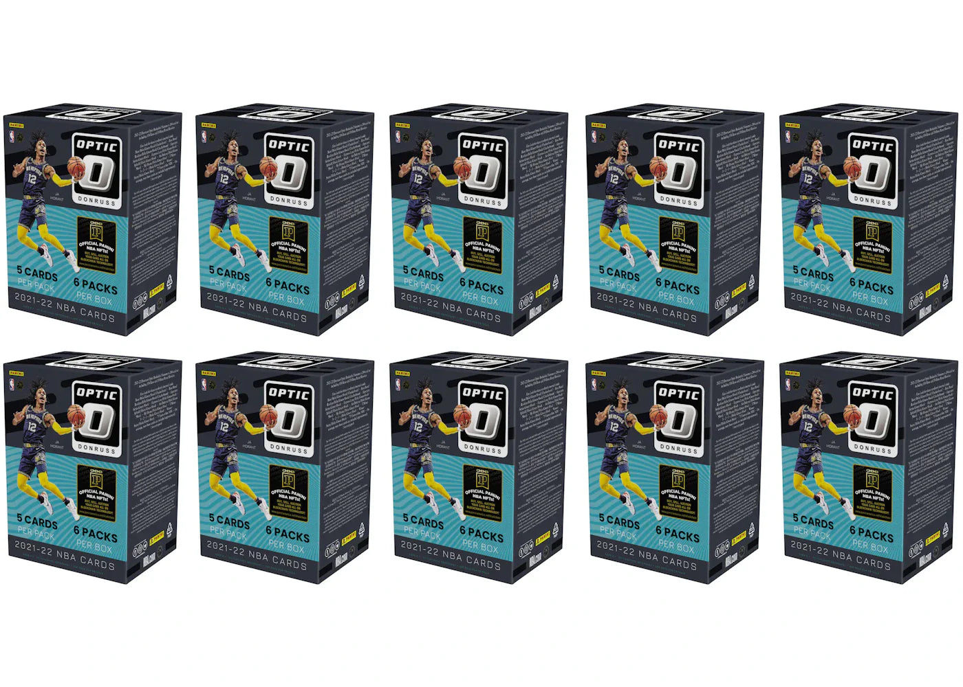 2021-22 Panini Donruss Optic Basketball Fanatics Exclusive Blaster Box (Green Shock Prizms) 10x Lot