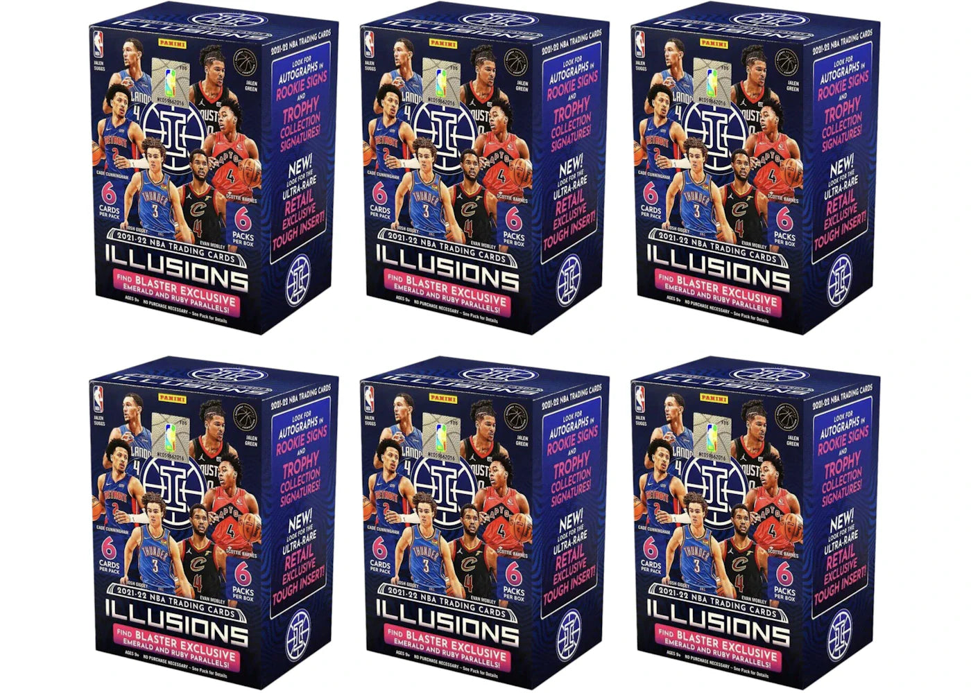 2021-22 Panini Illusions Basketball Blaster Box 6x Lot