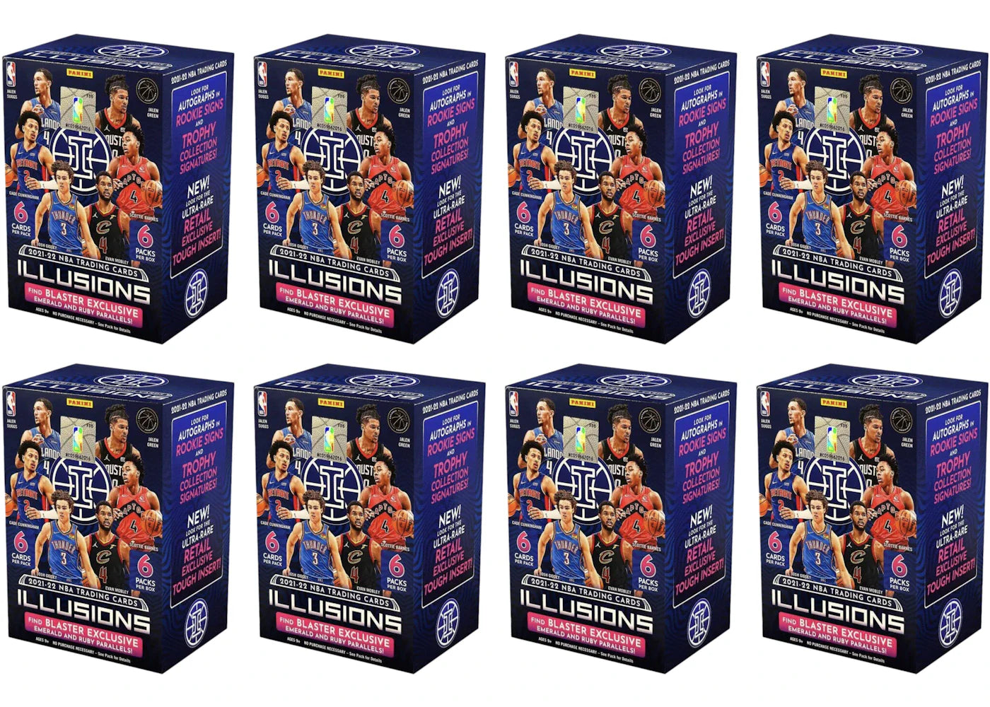 2021-22 Panini Illusions Basketball Blaster Box 8x Lot