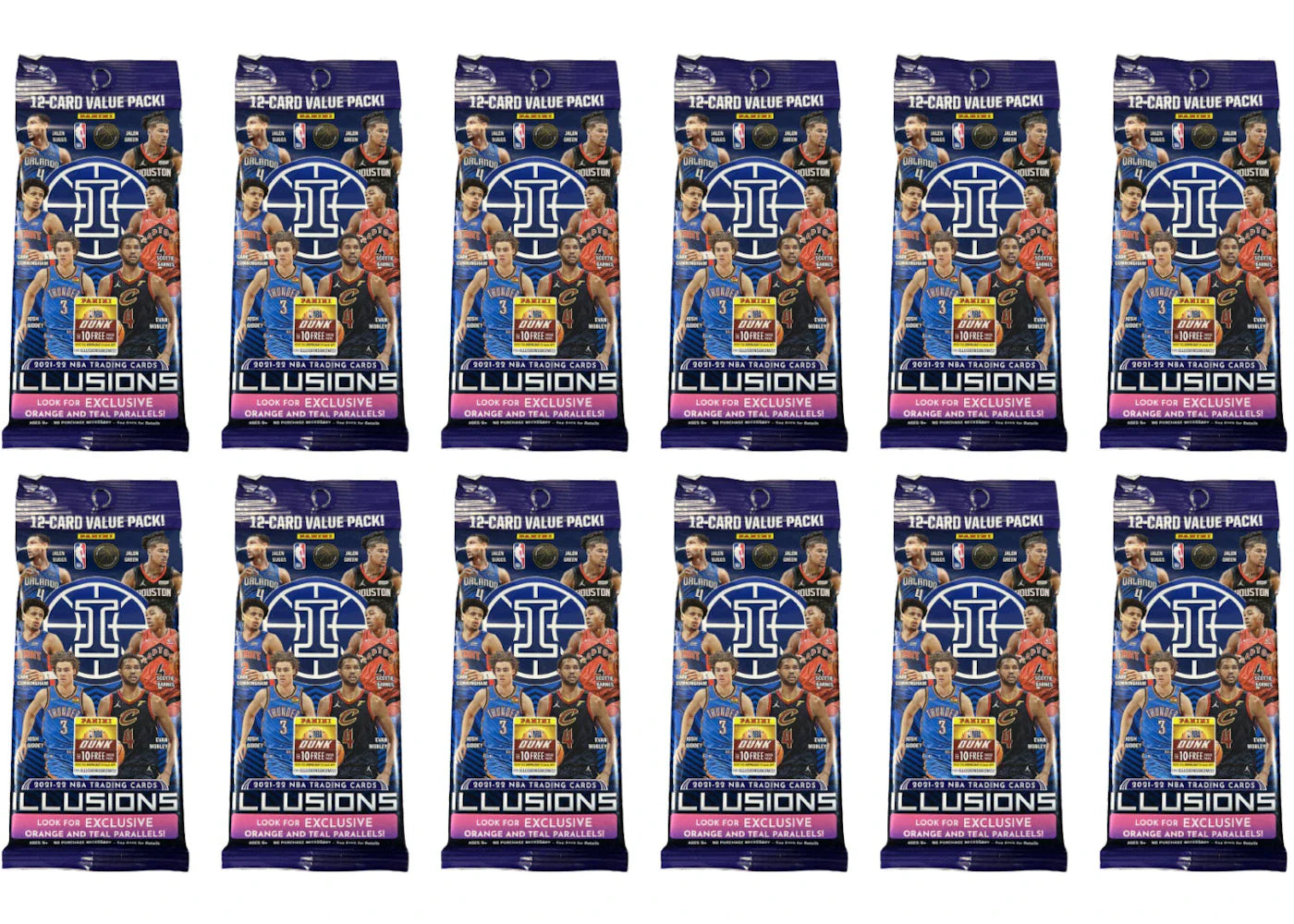 2021-22 Panini Illusions Basketball Value Pack 12x Lot