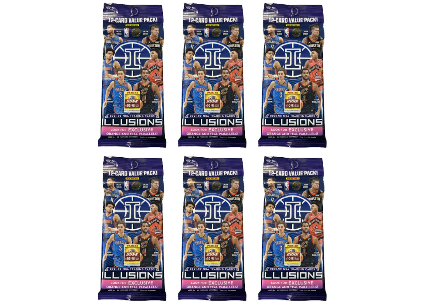 2021-22 Panini Illusions Basketball Value Pack 6x Lot