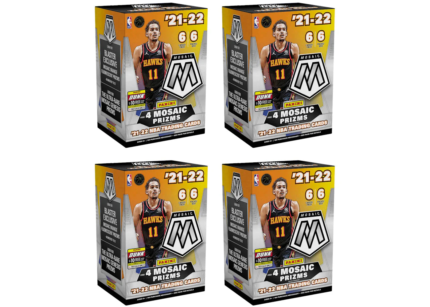 2021-22 Panini Mosaic Basketball Blaster Box 4x Lot