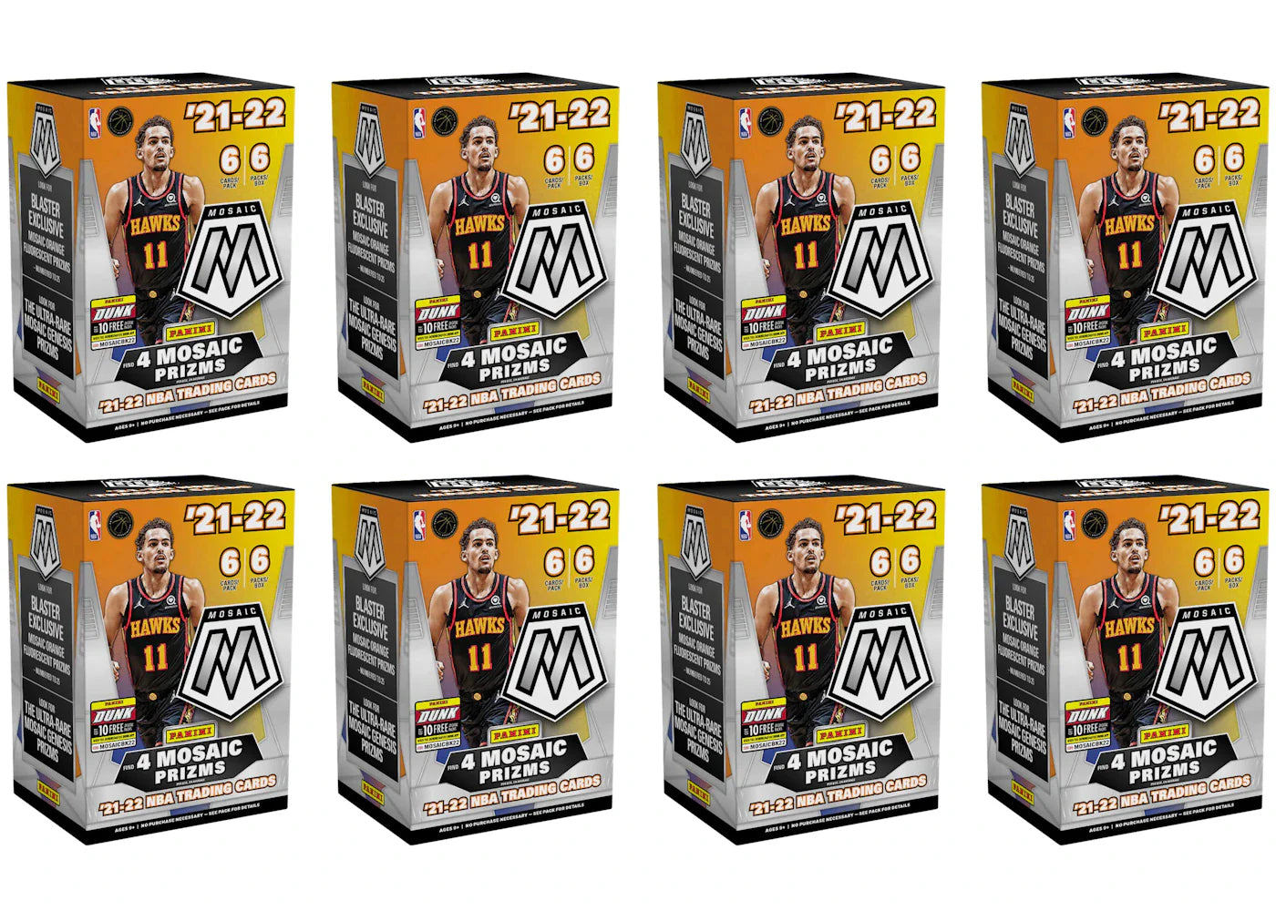 2021-22 Panini Mosaic Basketball Blaster Box 8x Lot