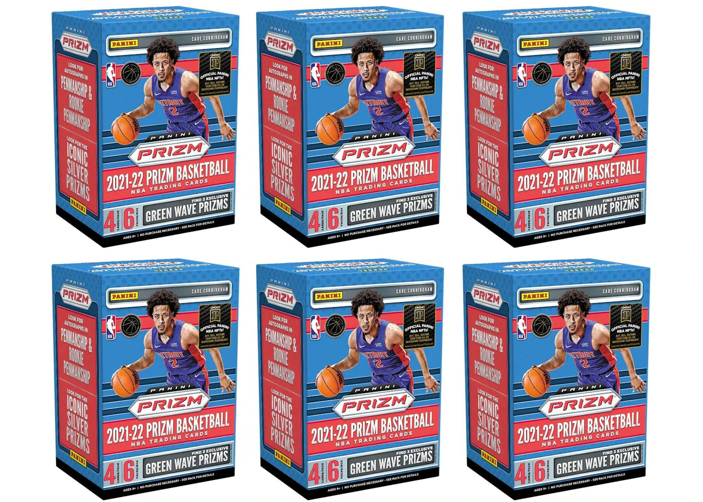 2021-22 Panini Prizm Basketball Fanatics Exclusive Blaster Box (Green Wave Prizms) 6x Lot