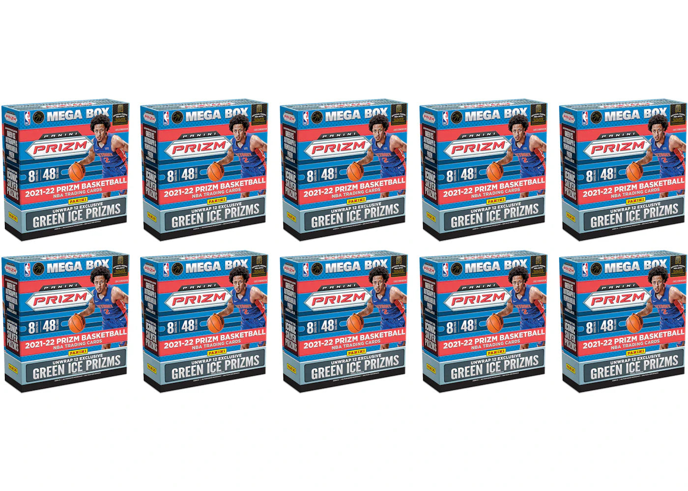 2021-22 Panini Prizm Basketball Fanatics Exclusive Mega Box (Green Ice Prizms) 10x Lot
