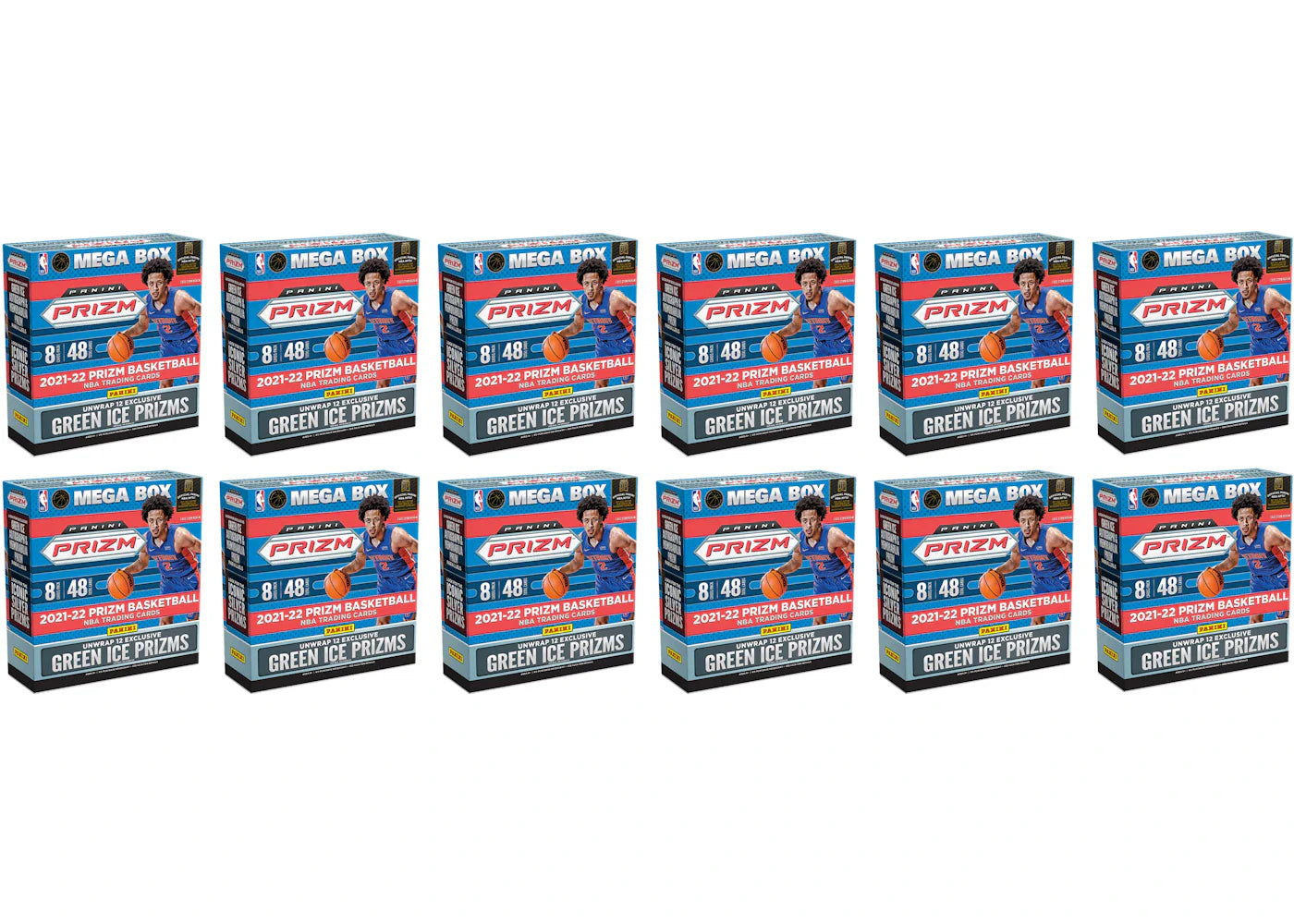 2021-22 Panini Prizm Basketball Fanatics Exclusive Mega Box (Green Ice Prizms) 12x lot