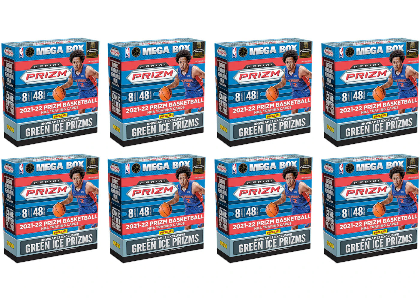 2021-22 Panini Prizm Basketball Fanatics Exclusive Mega Box (Green Ice Prizms) 8x Lot
