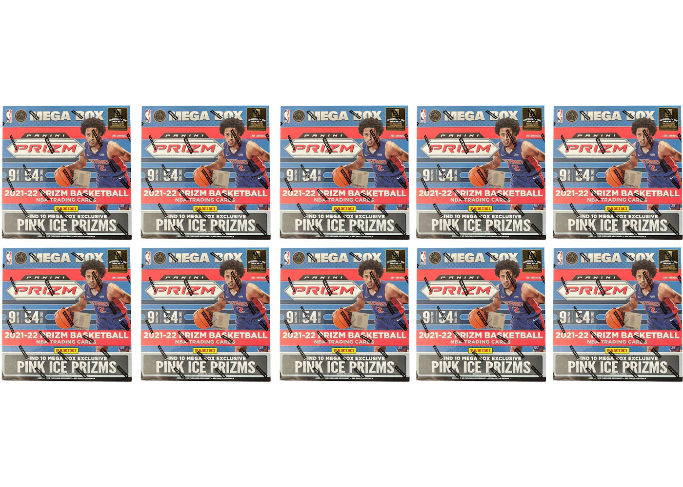 2021-22 Panini Prizm Basketball Mega Box (Pink Ice Prizms) 10x Lot