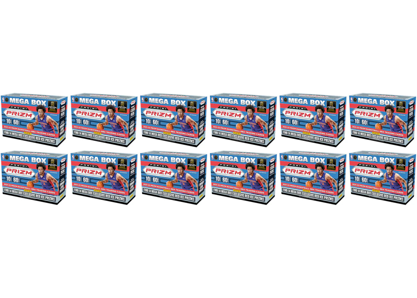 2021-22 Panini Prizm Basketball Mega Box (Red Ice Prizms) 12x Lot
