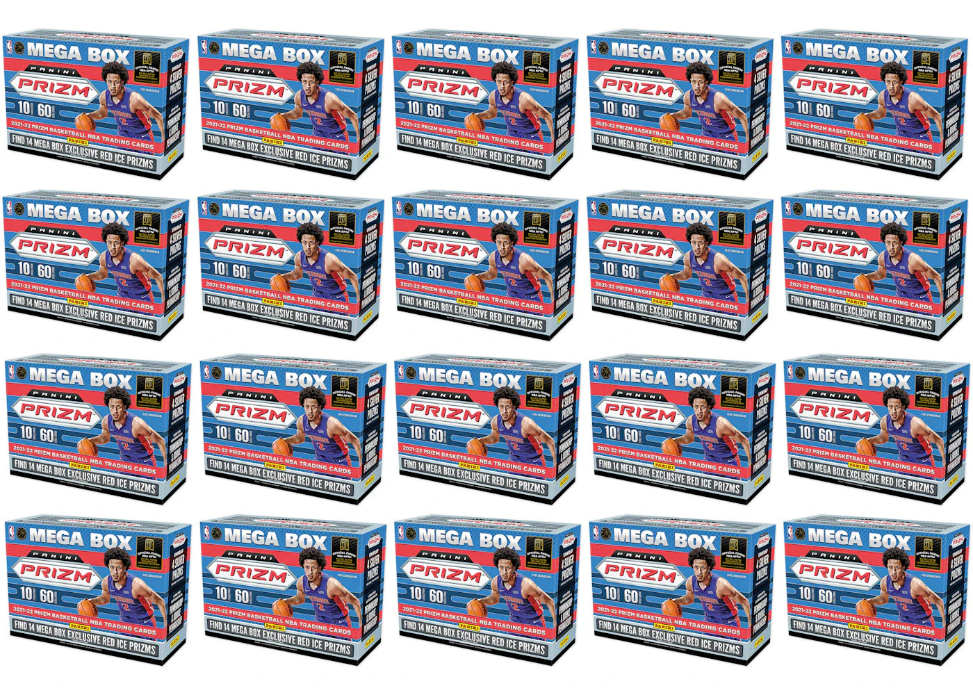 2021-22 Panini Prizm Basketball Mega Box (Red Ice Prizms) 20x Lot