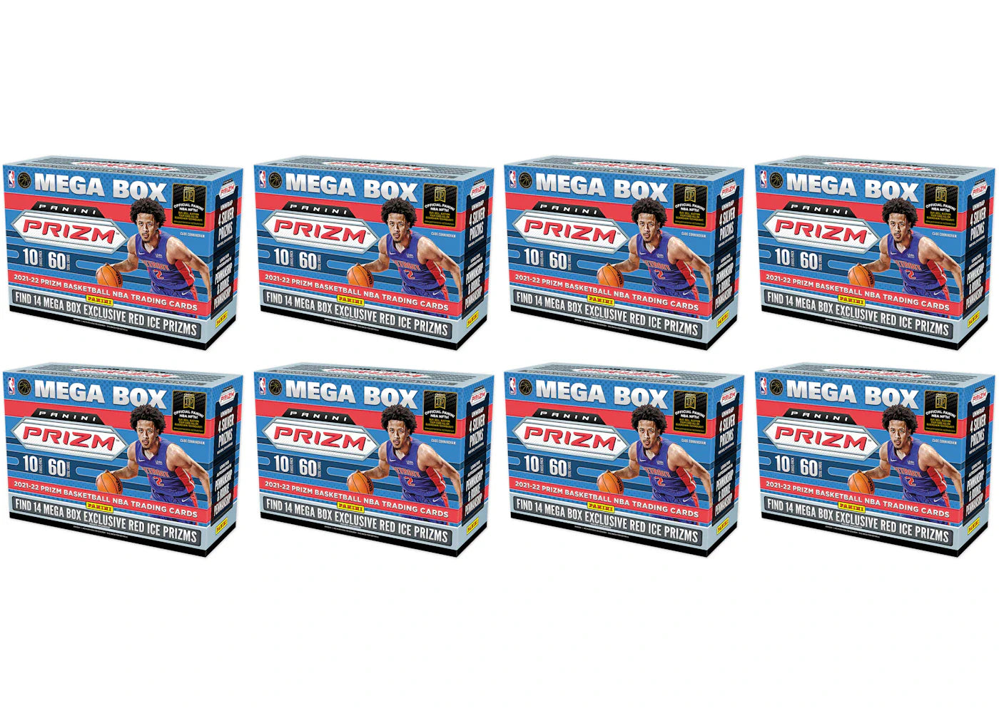 2021-22 Panini Prizm Basketball Mega Box (Red Ice Prizms) 8x Lot