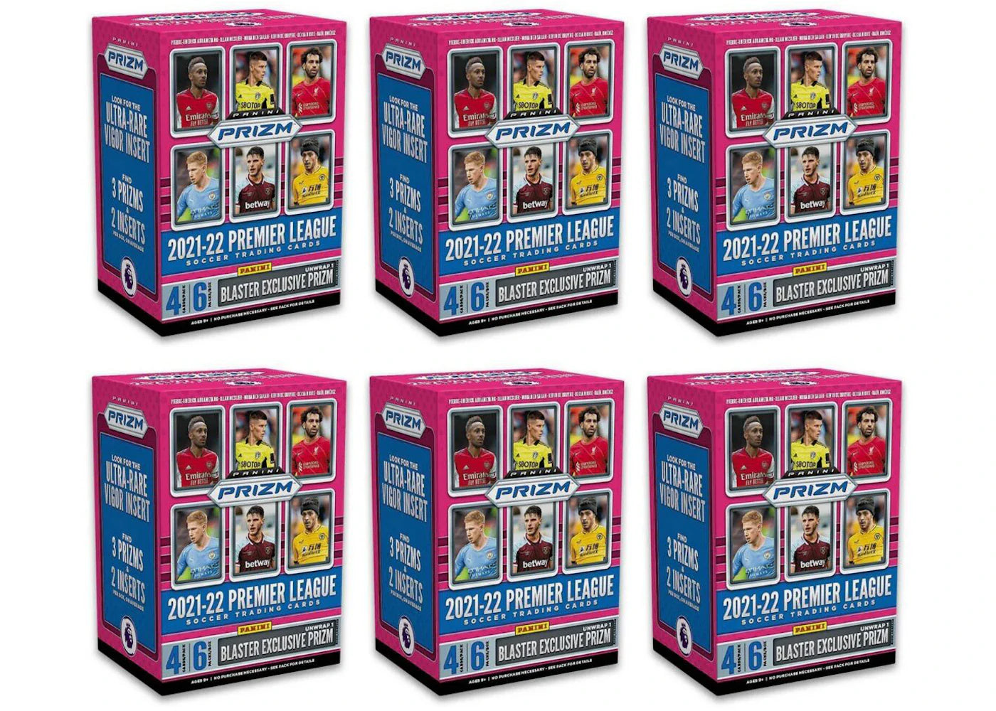 2021-22 Panini Prizm Premier League Soccer Blaster Box 6x Lot