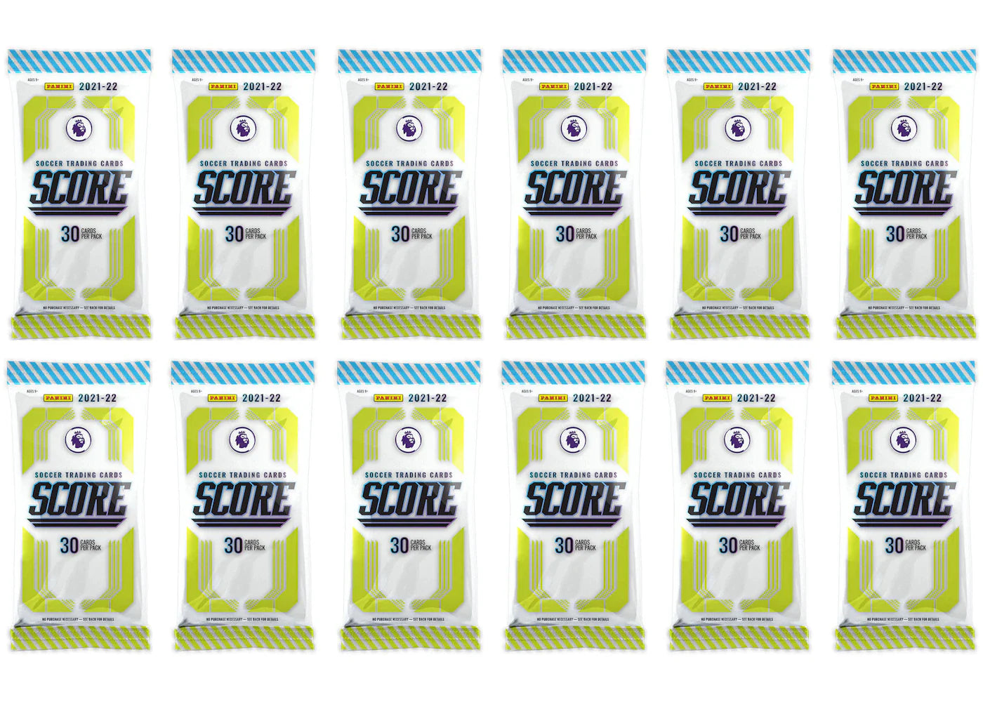 2021-22 Panini Score Premier League Soccer Fat Pack (UK Exclusive) 12x lot