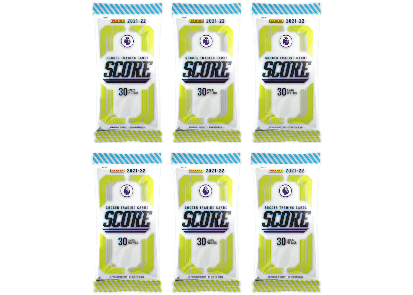 2021-22 Panini Score Premier League Soccer Fat Pack (UK Exclusive) 6x lot