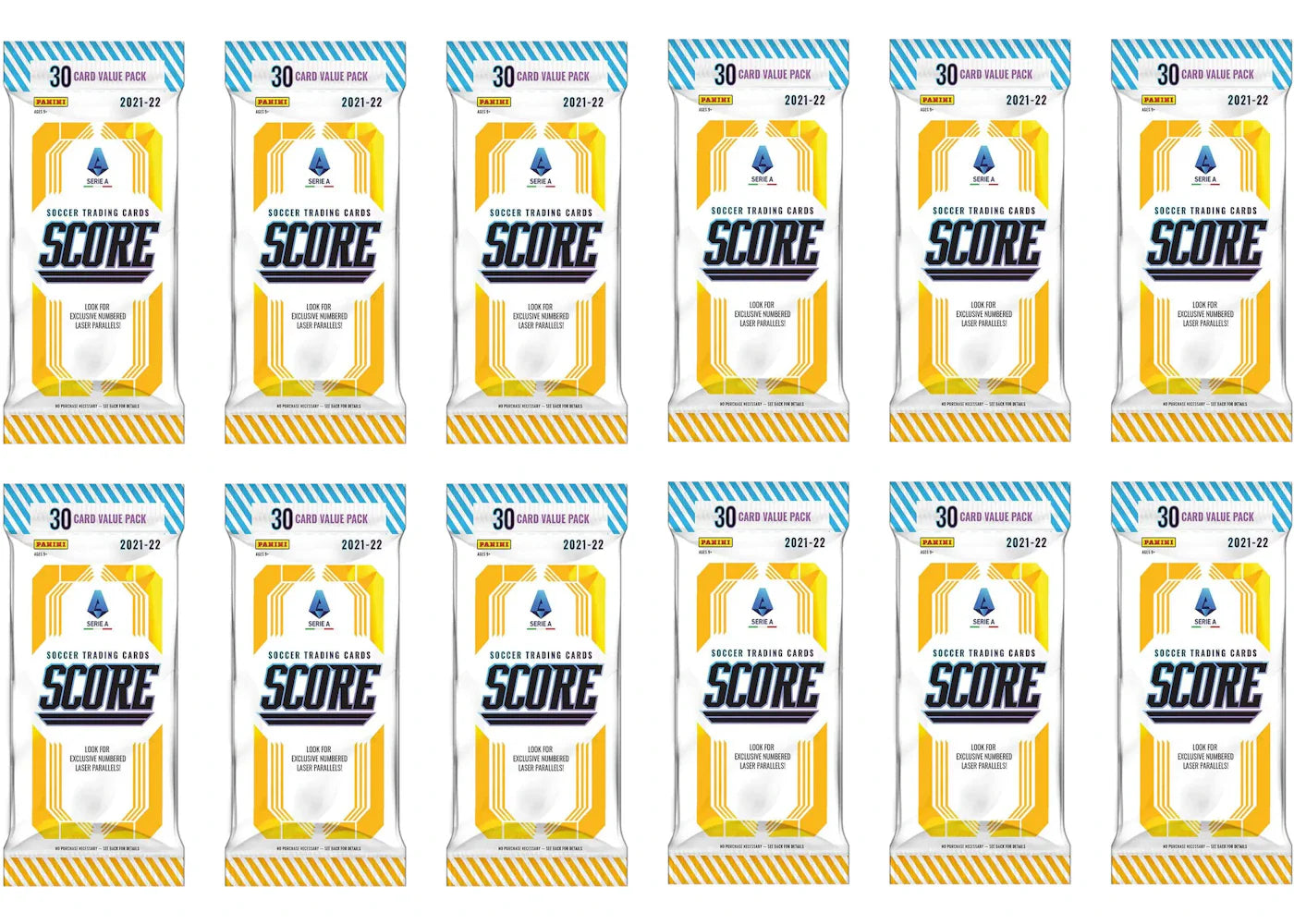 2021-22 Panini Score Serie A Soccer Fat Pack (Italy Exclusive) 12x lot