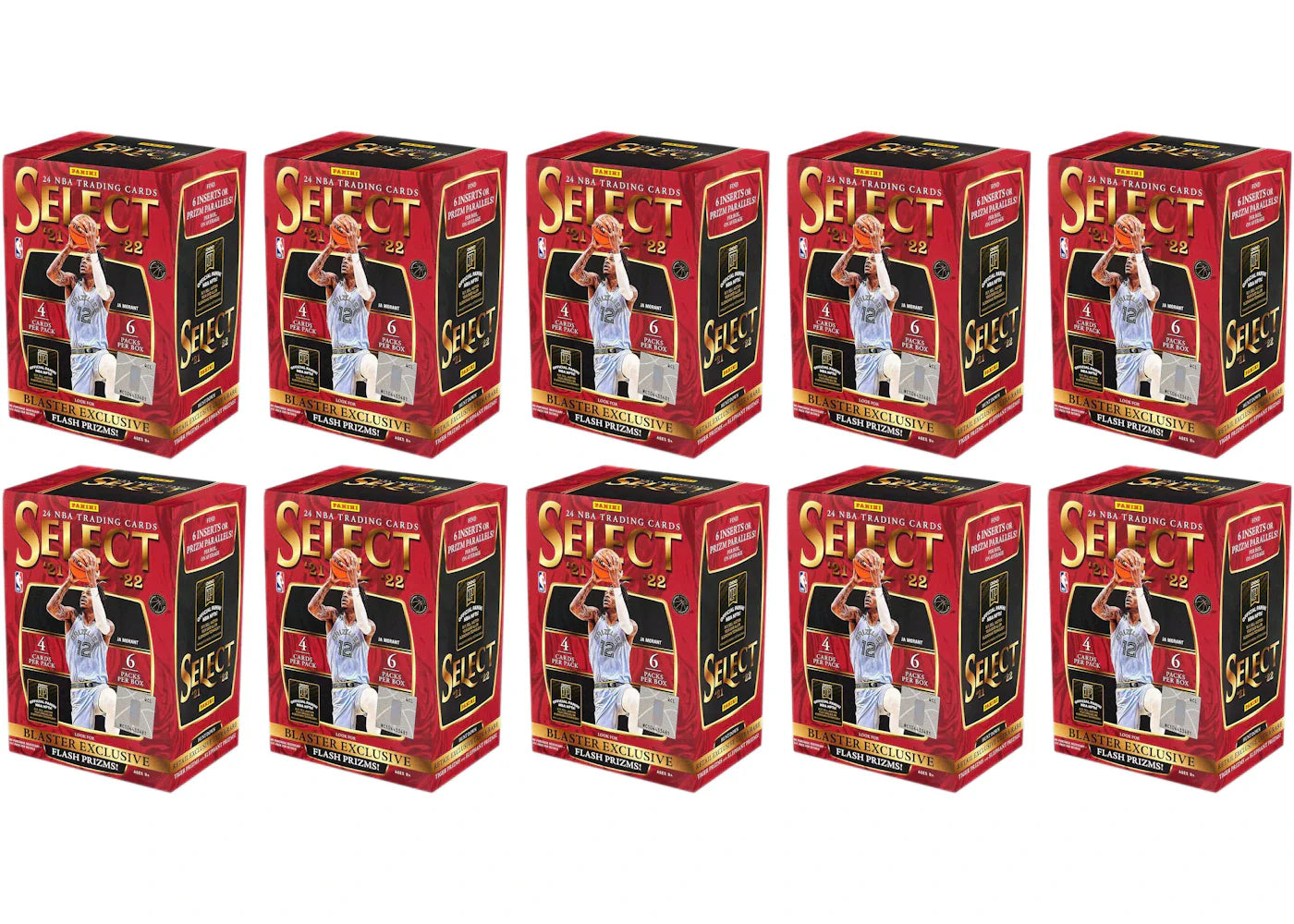 2021-22 Panini Select Basketball Blaster Box (Flash Prizms) 10x Lot