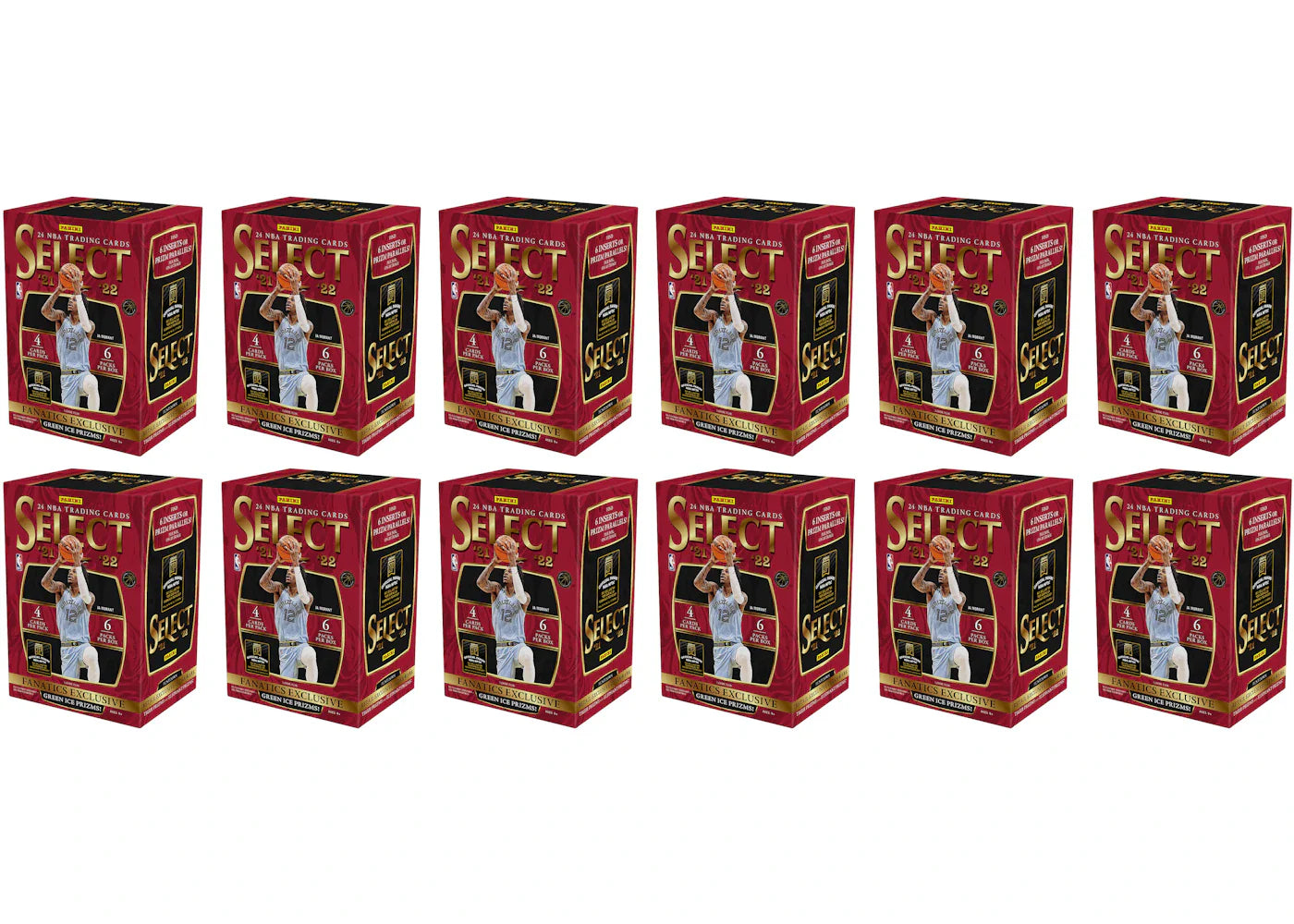 2021-22 Panini Select Basketball Fanatics Exclusive Blaster Box (Green Ice Prizms) 12x Lot
