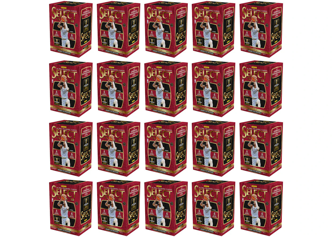 2021-22 Panini Select Basketball Fanatics Exclusive Blaster Box (Green Ice Prizms) 20x Lot