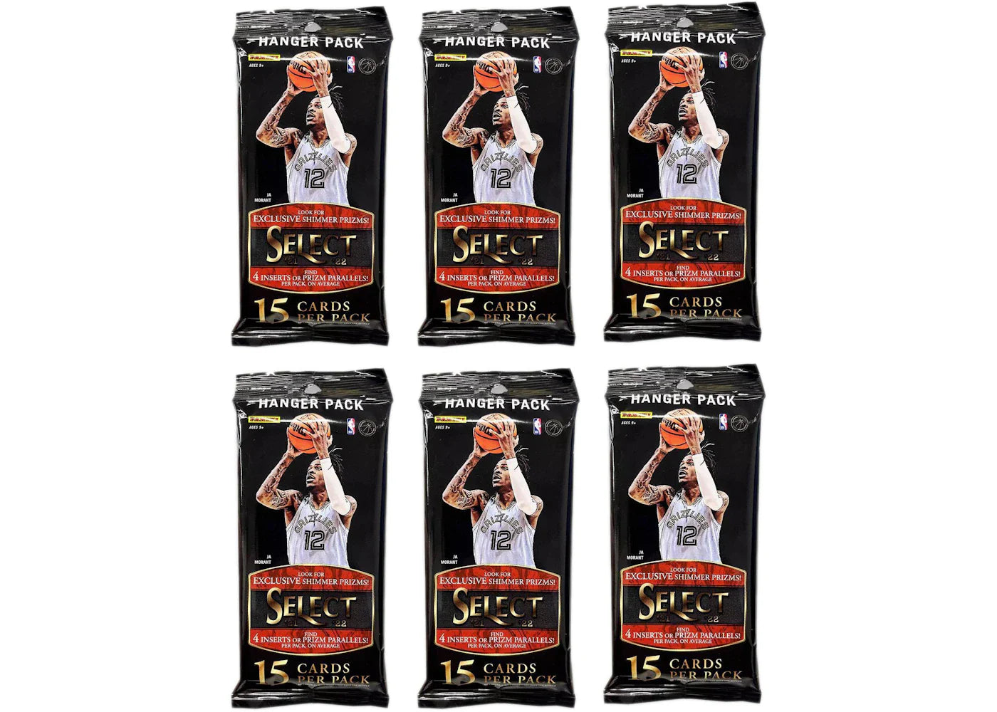 2021-22 Panini Select Basketball Hanger Pack 6x Lot