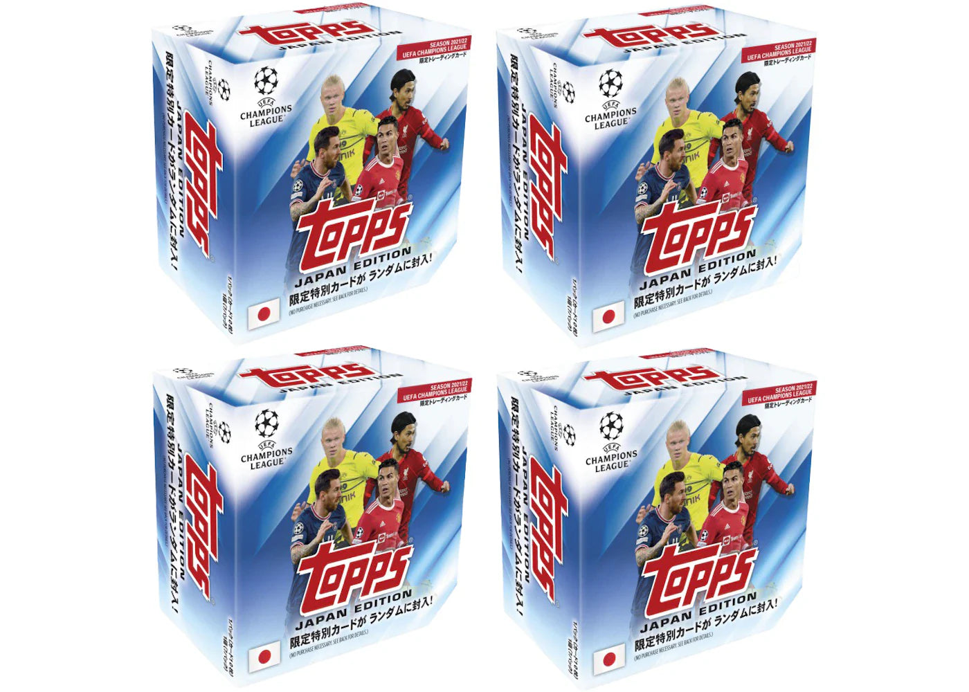 2021-22 Topps Champions League UEFA Football Japan Edition Hobby Box 4x Lot