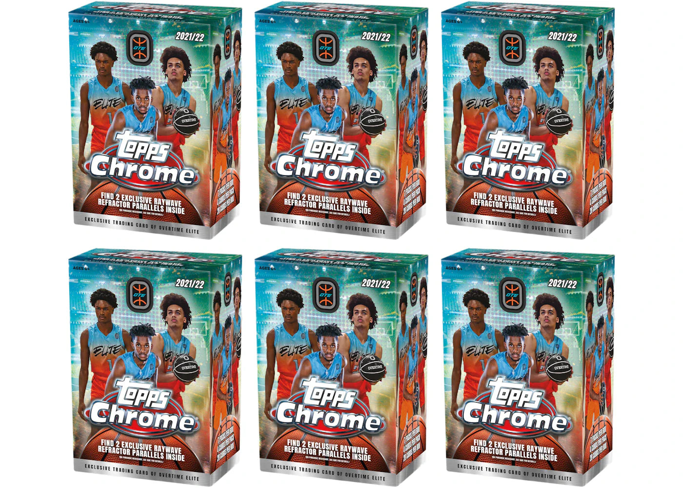 2021-22 Topps Chrome Overtime Elite Basketball Blaster Box 6x Lot