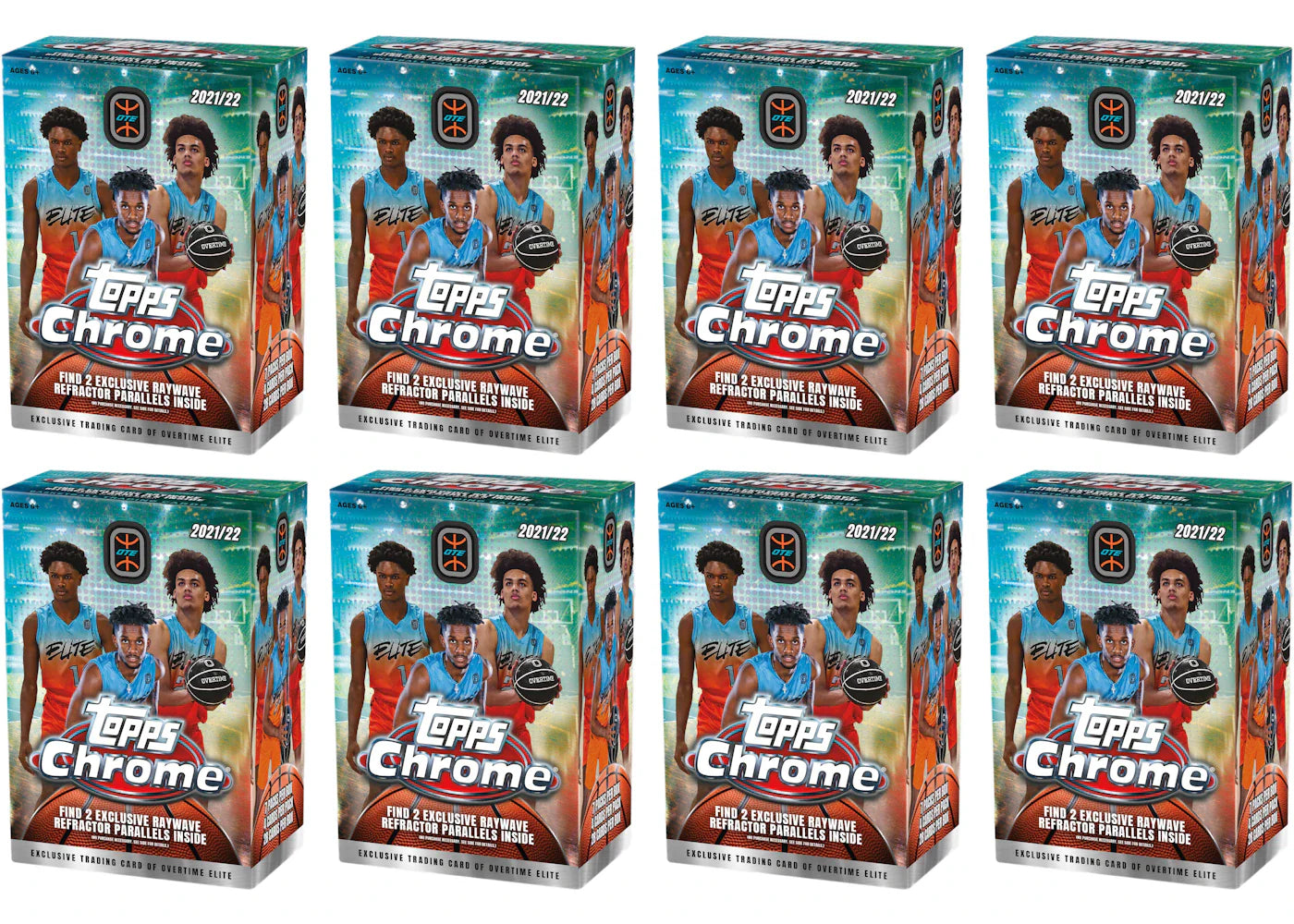 2021-22 Topps Chrome Overtime Elite Basketball Blaster Box 8x Lot