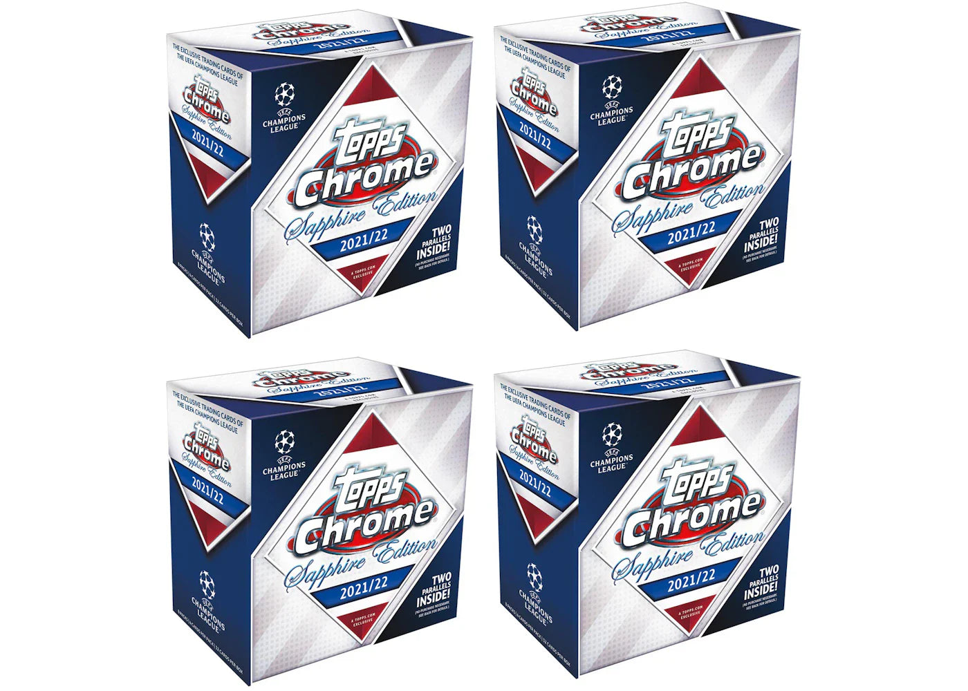2021-22 Topps Chrome UEFA Champions League Sapphire Edition Soccer Box 4x Lot