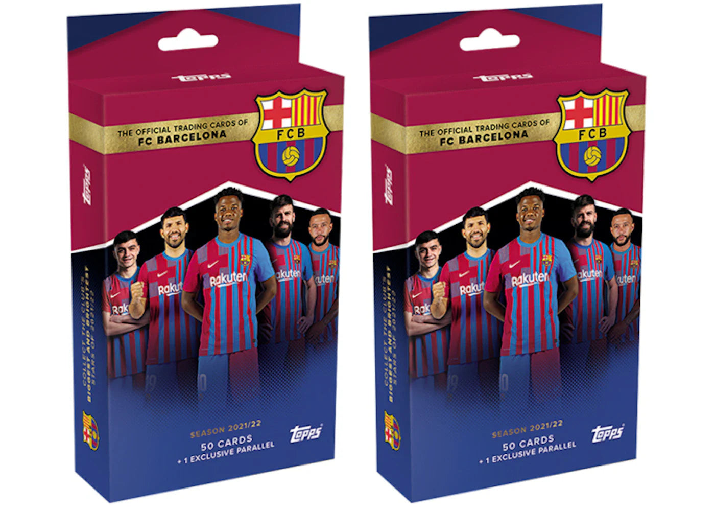 2021-22 Topps FC Barcelona Official Team Set Soccer Hanger Box 2x Lot